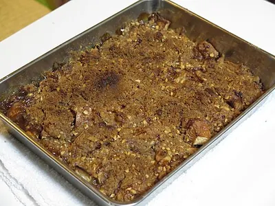 Pommes-poires rôties, crumble d'avoine