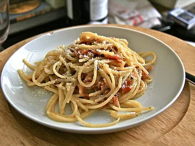 Pâtes carbonara aux lardons